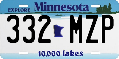 MN license plate 332MZP