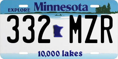 MN license plate 332MZR