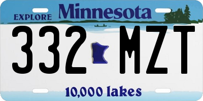 MN license plate 332MZT