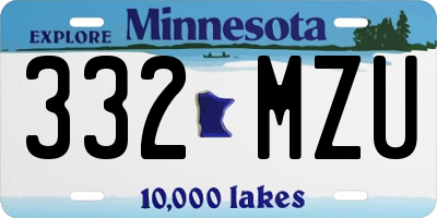 MN license plate 332MZU
