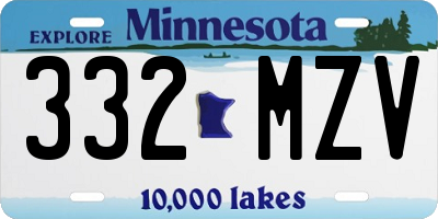 MN license plate 332MZV