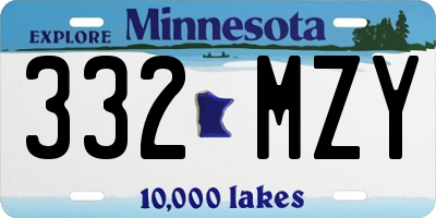 MN license plate 332MZY