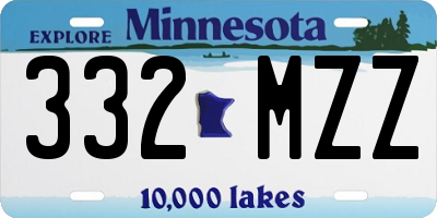 MN license plate 332MZZ