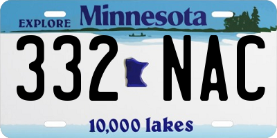 MN license plate 332NAC