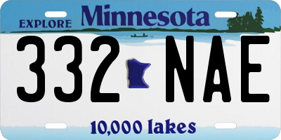 MN license plate 332NAE