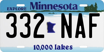 MN license plate 332NAF