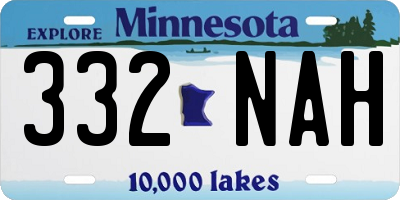 MN license plate 332NAH