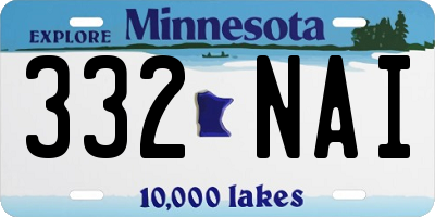 MN license plate 332NAI