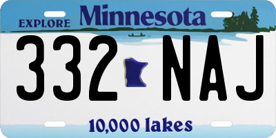 MN license plate 332NAJ
