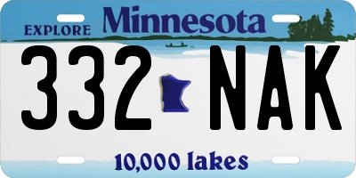 MN license plate 332NAK