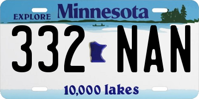 MN license plate 332NAN