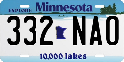 MN license plate 332NAO