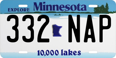 MN license plate 332NAP