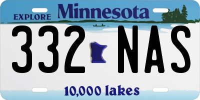 MN license plate 332NAS