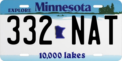 MN license plate 332NAT