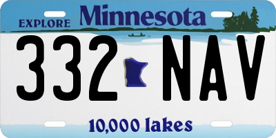 MN license plate 332NAV