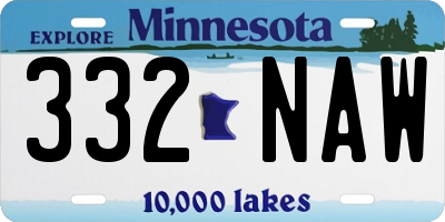 MN license plate 332NAW