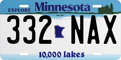 MN license plate 332NAX