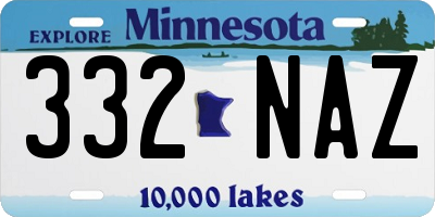 MN license plate 332NAZ