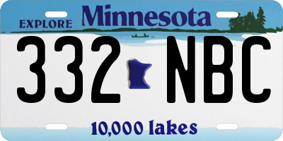 MN license plate 332NBC