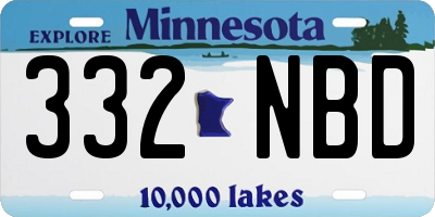 MN license plate 332NBD
