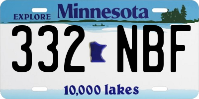 MN license plate 332NBF