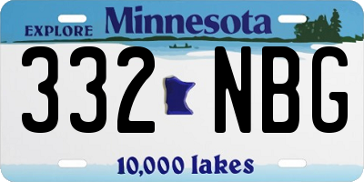 MN license plate 332NBG