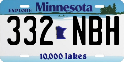 MN license plate 332NBH