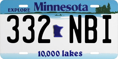 MN license plate 332NBI