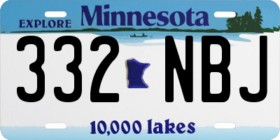 MN license plate 332NBJ