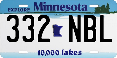 MN license plate 332NBL