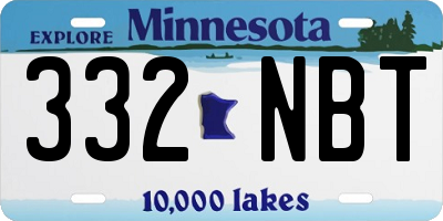 MN license plate 332NBT