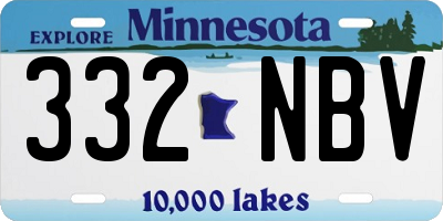 MN license plate 332NBV