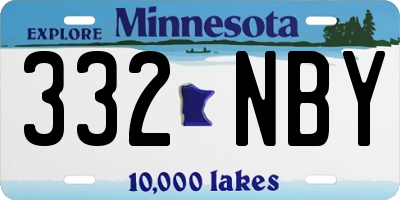 MN license plate 332NBY