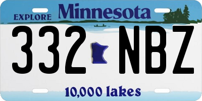 MN license plate 332NBZ