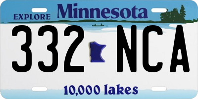 MN license plate 332NCA