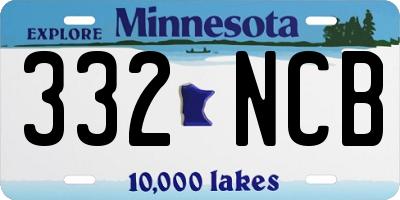 MN license plate 332NCB