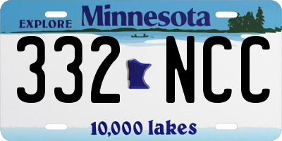 MN license plate 332NCC
