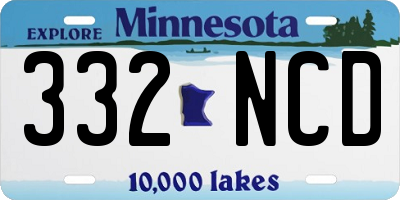 MN license plate 332NCD