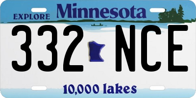 MN license plate 332NCE