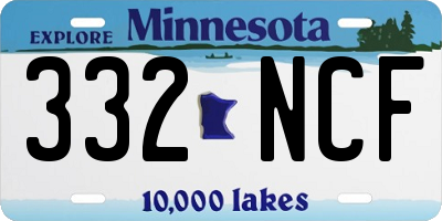 MN license plate 332NCF