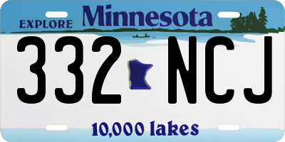 MN license plate 332NCJ