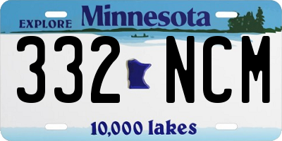 MN license plate 332NCM