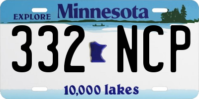 MN license plate 332NCP