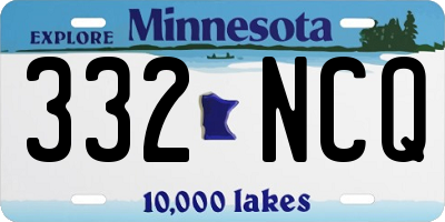 MN license plate 332NCQ