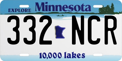 MN license plate 332NCR