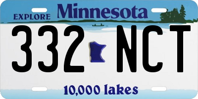 MN license plate 332NCT