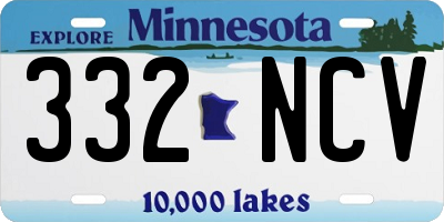 MN license plate 332NCV