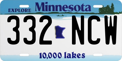 MN license plate 332NCW