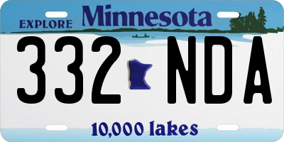 MN license plate 332NDA